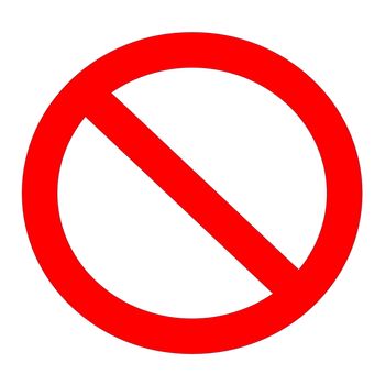 Red not allowed sign in white background