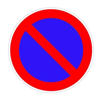 No parking road sign in white background