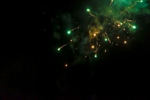 Beautiful fireworks on the black sky background