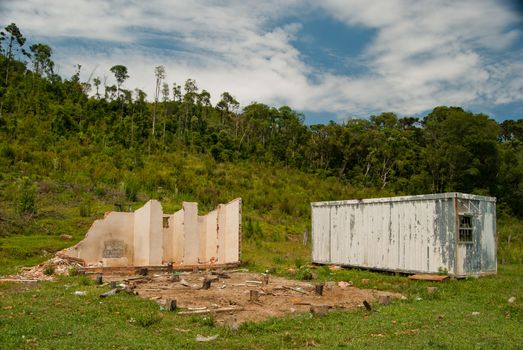Abandoned logging area after the end of natural resources, southern Brazil.