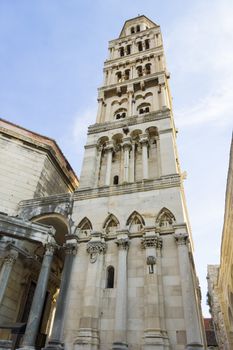 Diocletian palace ruins and cathedral bell tower, Split, Croatia.