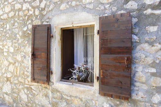 Window in old district, Seget Vranjica, Croatia