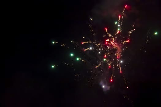 Beautiful fireworks on the black sky background