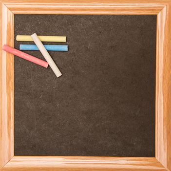 Blackboard with a wooden frame, isolated
