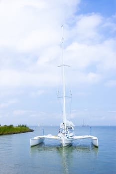 Catamaran on the water, Marken, the Netherlands