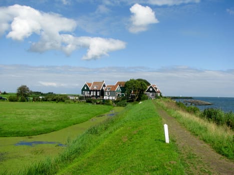 The road to houses, Marken, the Netherlands