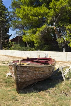 Old boat on the seashore, Seget Vranjica, Croatia