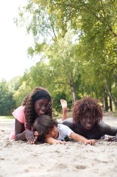 Happy african children having a nice dat at the park
