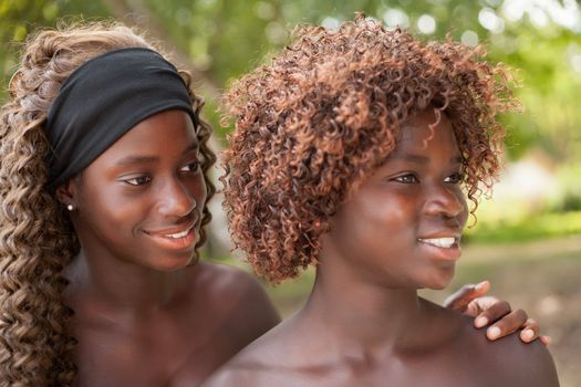 Happy african children having a nice dat at the park
