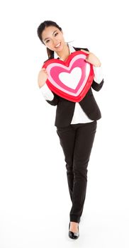 Romantic people in love shot in studio isolated on a white background