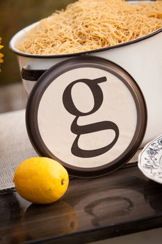 Beautiful rustic table setting with the letter "G" incorporated.