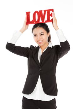 Romantic people in love shot in studio isolated on a white background