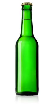 bottle of beer isolated on white. with clipping path
