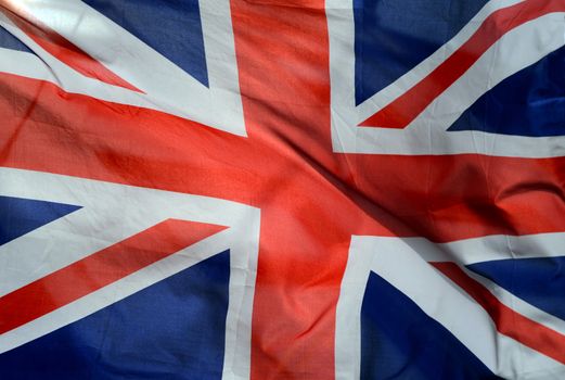 Background Of British Union Jack Flag In The Wind