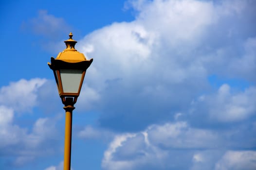 Lantern on a background of the sky and clouds