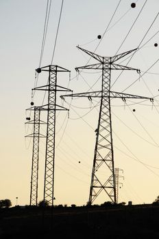 Electricity Pole over a Blue Sky in Spain