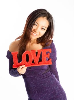 Romantic people in love shot in studio isolated on a white background