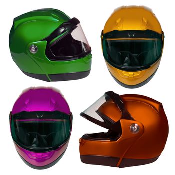 Motorcycle Helmet isolated on white with clipping path