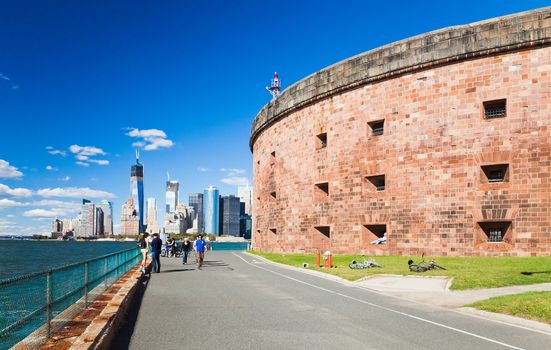 NEW YORK - SEPTEMBER  23: Governors Island on September 23, 2012 in New York. Located in Upper New York Bay, Governors Island is home to historical fortifications Fort Jay and Castle Williams.