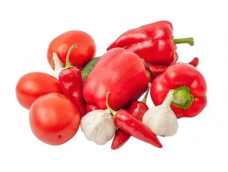 vegetables background chilli, garlic,  paprika, bell pepper, cucumber, tomato,