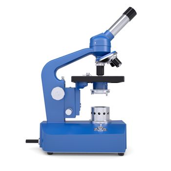 Blue microscope. Isolated render on a white background