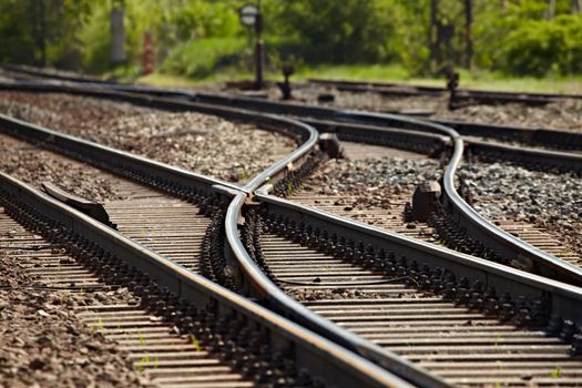 Rails and switches of a railroad line