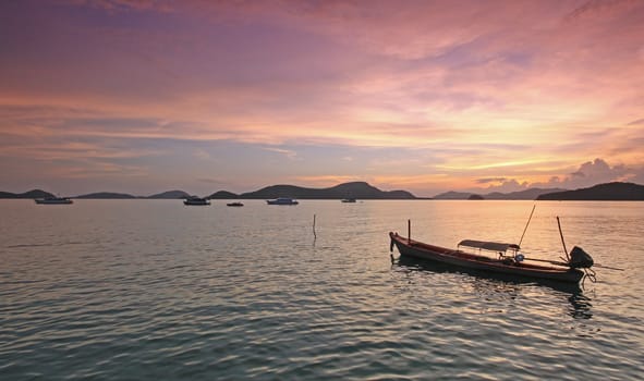 Rawi Bay Sunset Cape Panwa Phuket Thailand Asia