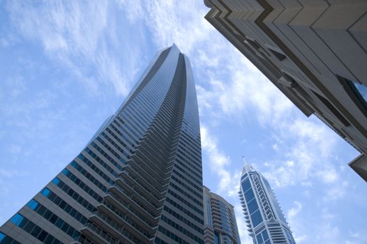 Dubai marina skyline scene during the day