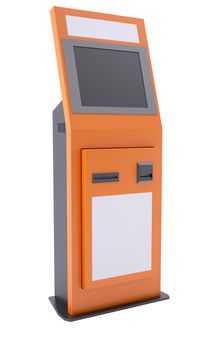 Information terminal with touch screen. Isolated render on a white background