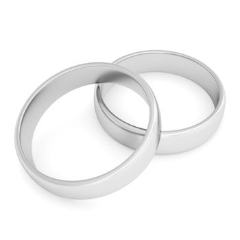 Two silver rings. Isolated render on a white background