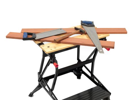 A work bench isolated against a white background