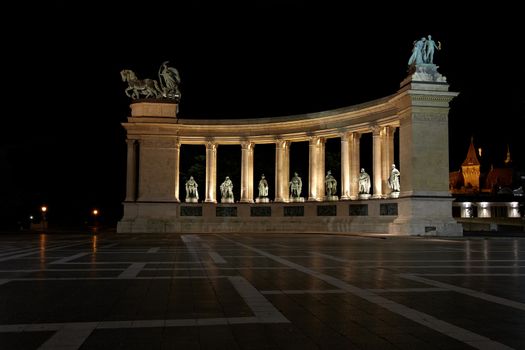 Heroes' Square monument in Budapest, Hungary