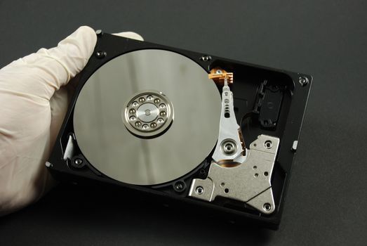 stock pictures of magnetic hard drives used in computers