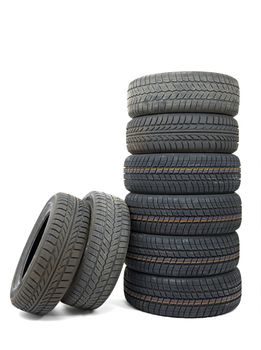 A set of new winter tyres