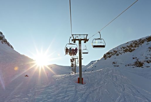 Chairlift on a ski resort