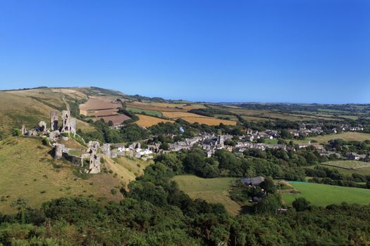 Corfe Castle Ruins in South England Dorset Europe