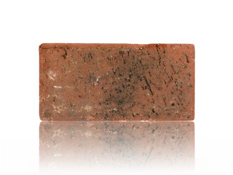 A red brick isolated against a white background