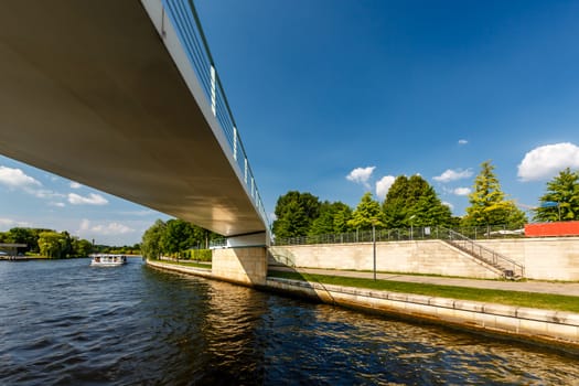 Pedestrian Bridge Over the Spree River in Berlin, Germany