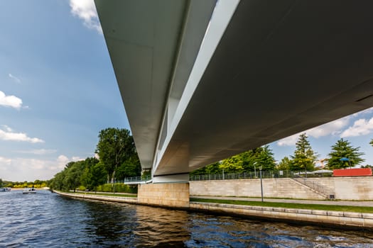 Pedestrian Bridge Over the Spree River in Berlin, Germany