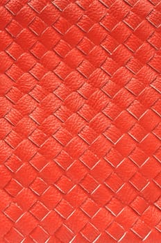 Close up of Red leather weaving for use as Background or Texture