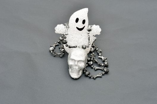 Ghost with Skull Necklace Chain