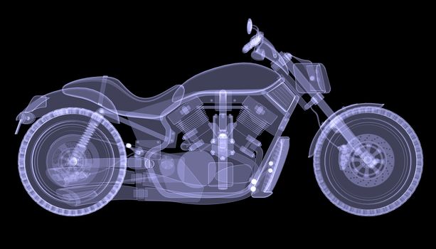 Chopper. The X-ray render on a black background