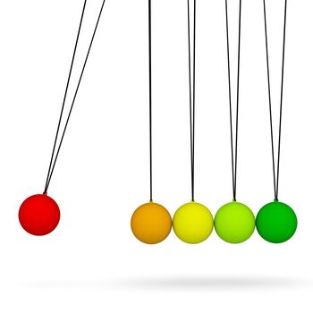 Newton's cradle. Isolated render on white background