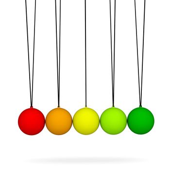 Newton's cradle. Isolated render on white background