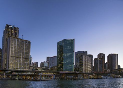 circular quay and CBD in sydney harbour australia