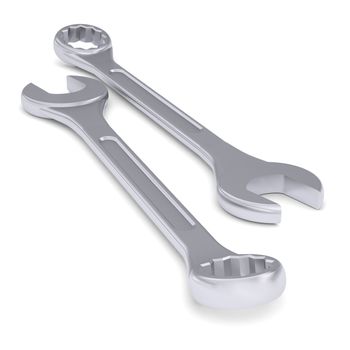 Metal wrench. Isolated render on a white background