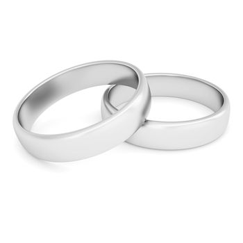 Two silver rings. Isolated render on a white background
