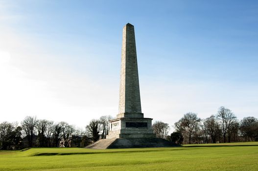 The Wellington Monument is an obelisk located in the Phoenix Park, Dublin, Ireland.
The testimonial is situated at the southeast end of the Park, overlooking Kilmainham and the River Liffey. The structure is 62 metres (203 ft) tall, making it the largest obelisk in Europe