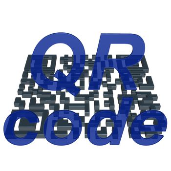 Abstract example of a three-dimensional QR code as a background