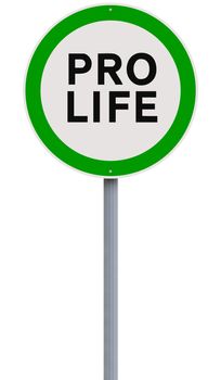 A conceptual road sign on being pro-life